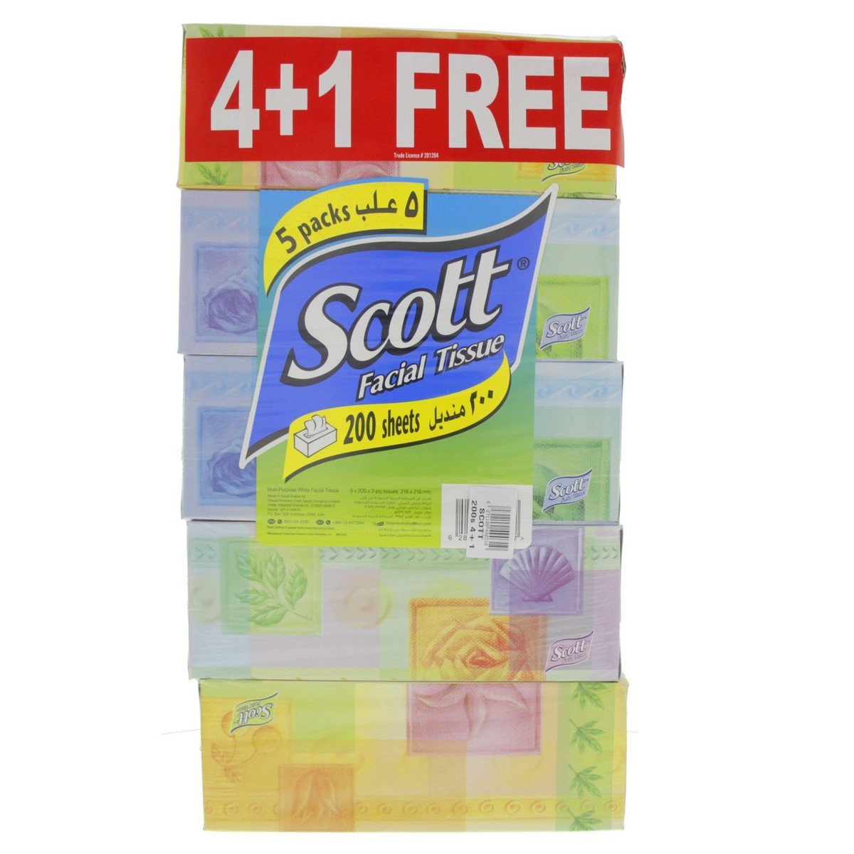 Scott Facial Tissue 200s x 5