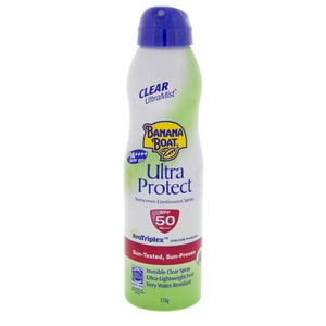 Buy Banana Boat Ultra Protect Sunscreen Continuous Spray SPF50 170 g Online at Best Price | Sun Care | Lulu Kuwait in Kuwait