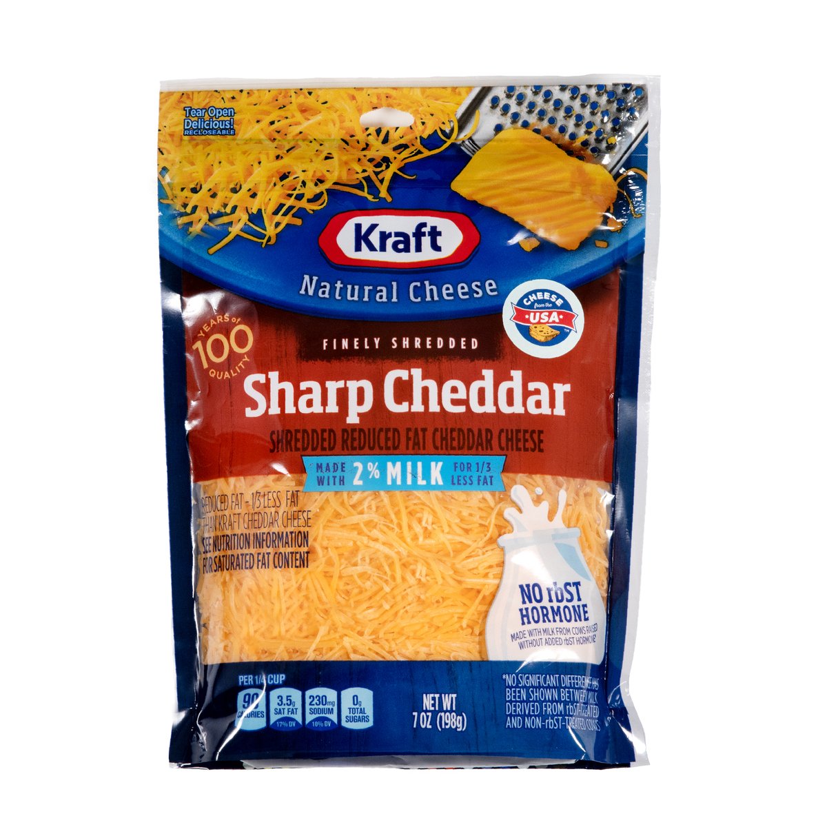Buy Kraft Shredded Cheddar Cheese Reduced Fat 198 g Online at Best Price | Grated Cheese | Lulu KSA in Saudi Arabia