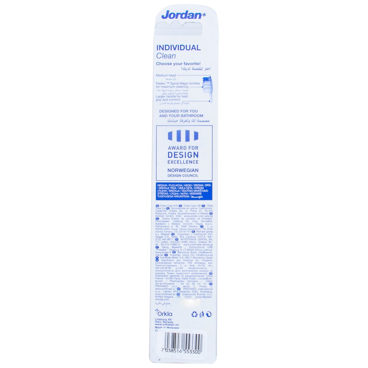 Jordan Individual Clean Toothbrush Medium 1 pc