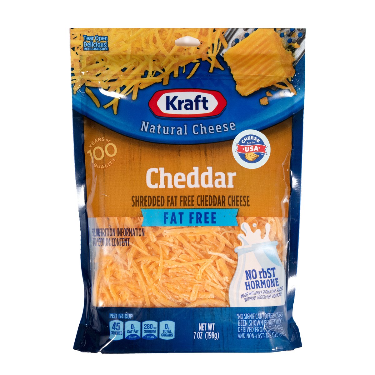 Kraft Shredded Cheddar Cheese Fat Free 198 g