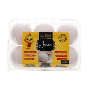 Jenan White Eggs Large 6pcs