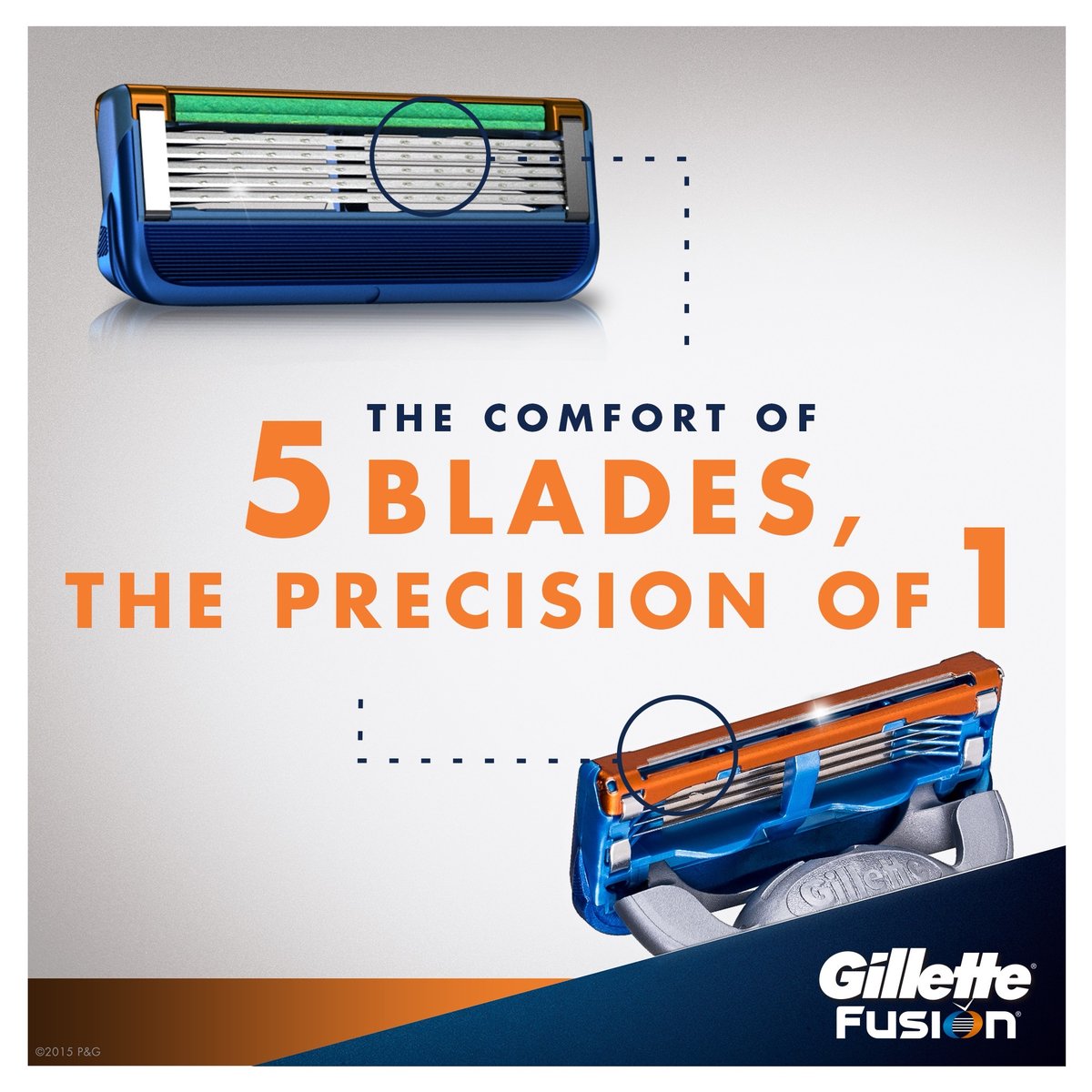Gillette Fusion 5 Men's Razor Handle + 2 Blades