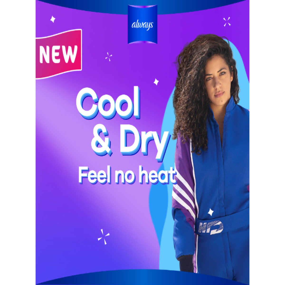 Always Cool & Dry No Heat Feel Maxi Thick Large Sanitary Pads With Wings Value Pack 50pcs