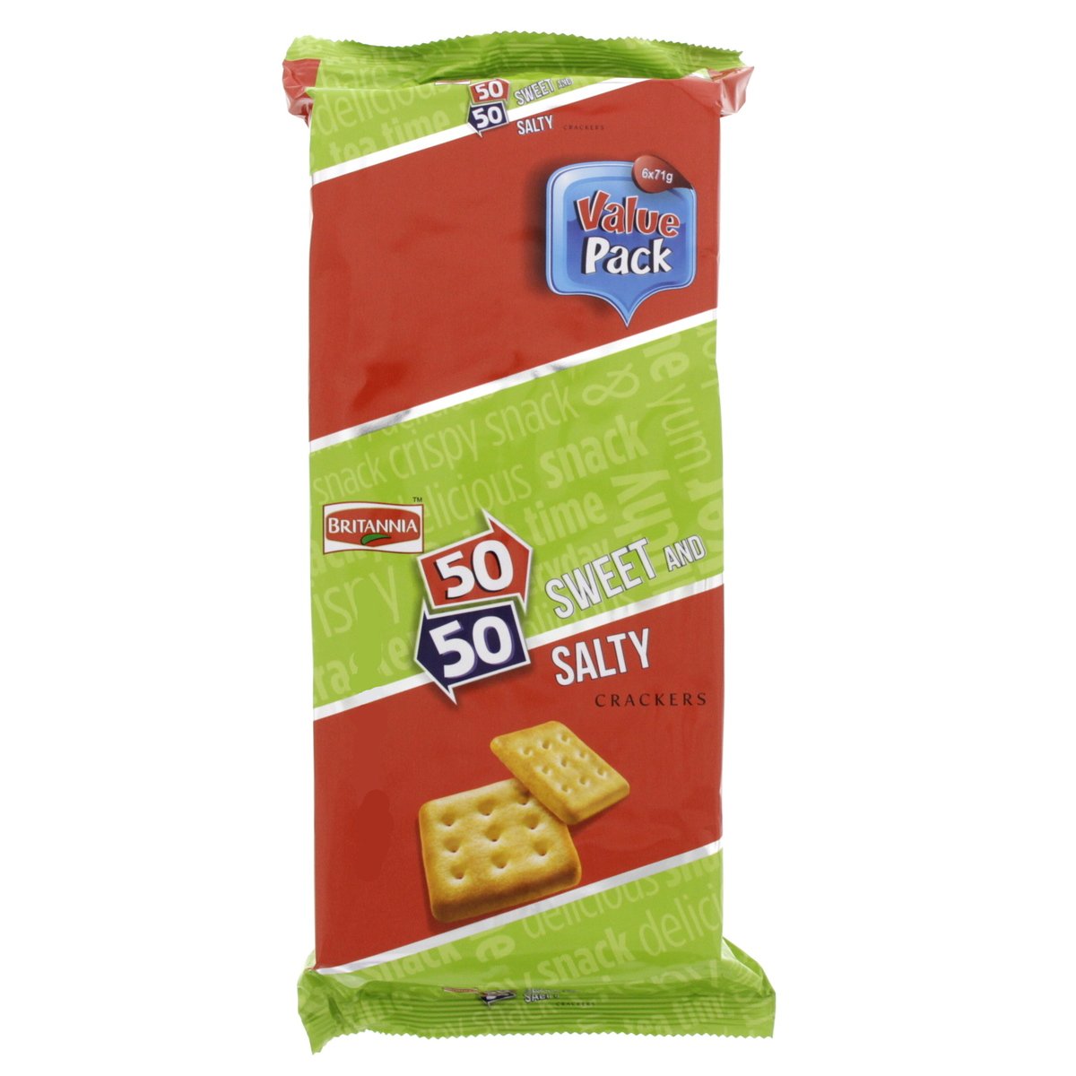 Britannia 50 - 50 Sweet and Salty Crackers 6 x 71 g