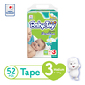 BabyJoy Compressed Tape Diaper Size 3 Medium Jumbo Pack 6 - 12kg 52 Count