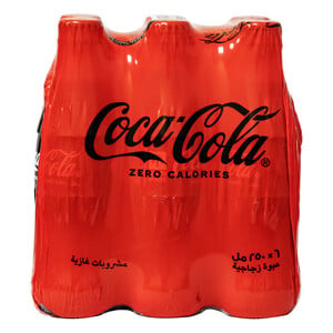 كوكاكولا مشروب غازي خالي من السعرات الحرارية 24 × 250 مل