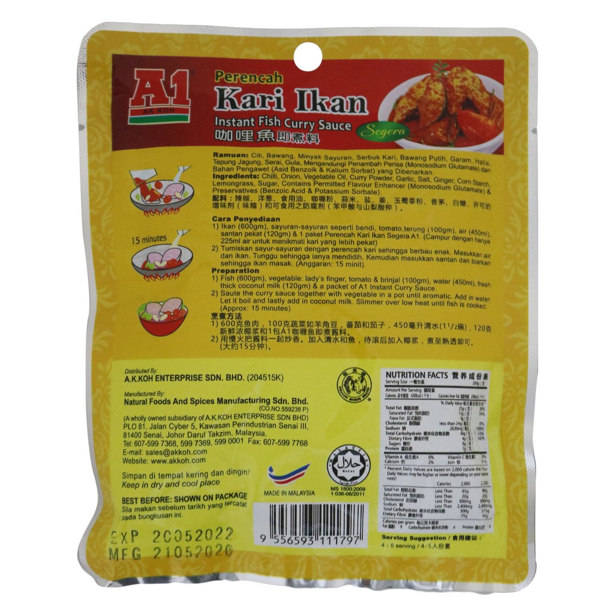 A1 Instant Fish Curry Sauce 200g