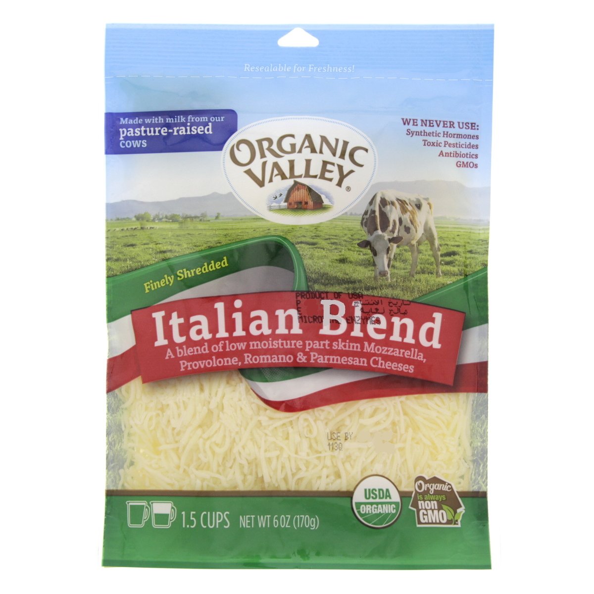 Organic Valley Organic Italian Blend Shredded Cheese 170 g