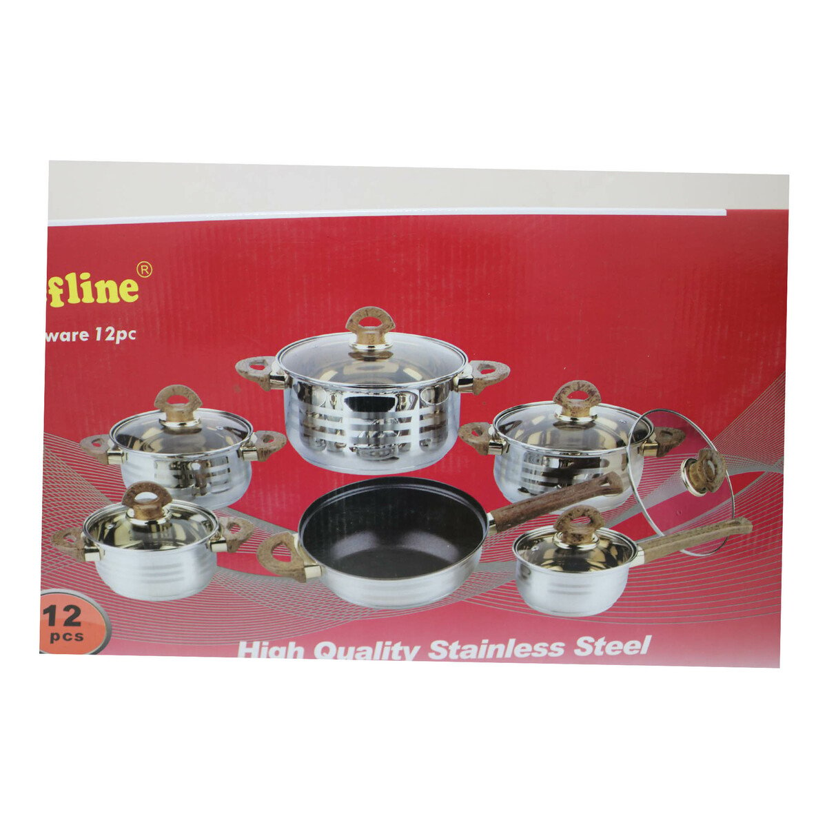 Chefline Stainless Steel Cookware Set 12Pcs