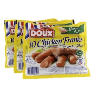 Doux Chicken Franks Garlic 3 x 400g