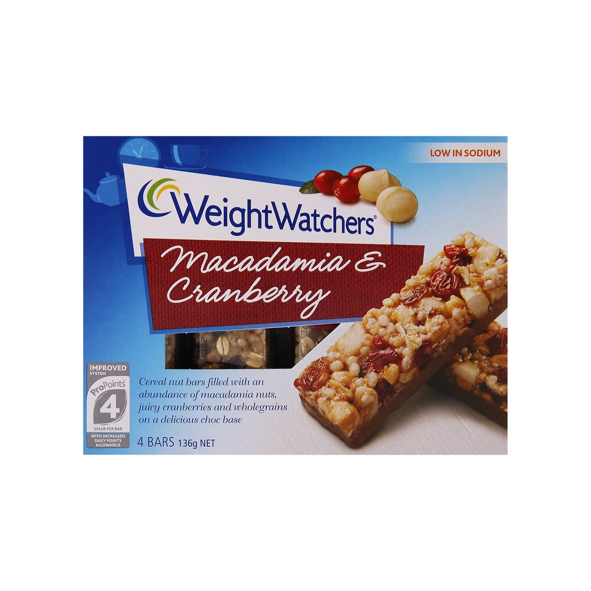 Weight Watchers Macadamia & Cranberry Nut Bar 136g