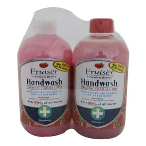 Fruiser Hand Wash Bottle Strawberry 2 x 500ml