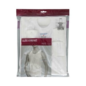 Elite Comfort Men's Vest 3Pcs Pack White Medium