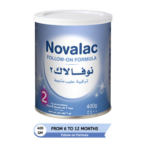 Buy Novalac Stage 2 Follow on Formula From 6-12 Months 400 g Online at Best Price | Baby milk powders & formula | Lulu Kuwait in UAE