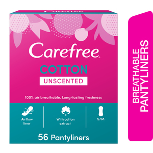 Carefree Panty Liners Cotton Unscented 56pcs