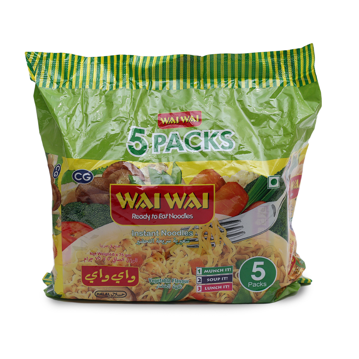 Wai Wai Noodles Vegetable 5 x 75 g