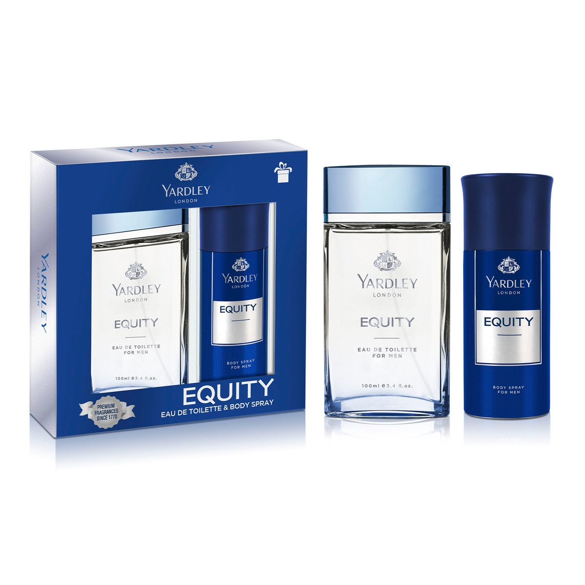 Yardley Perfume EDT For Men Equity 100 ml + Body Spray 150 ml