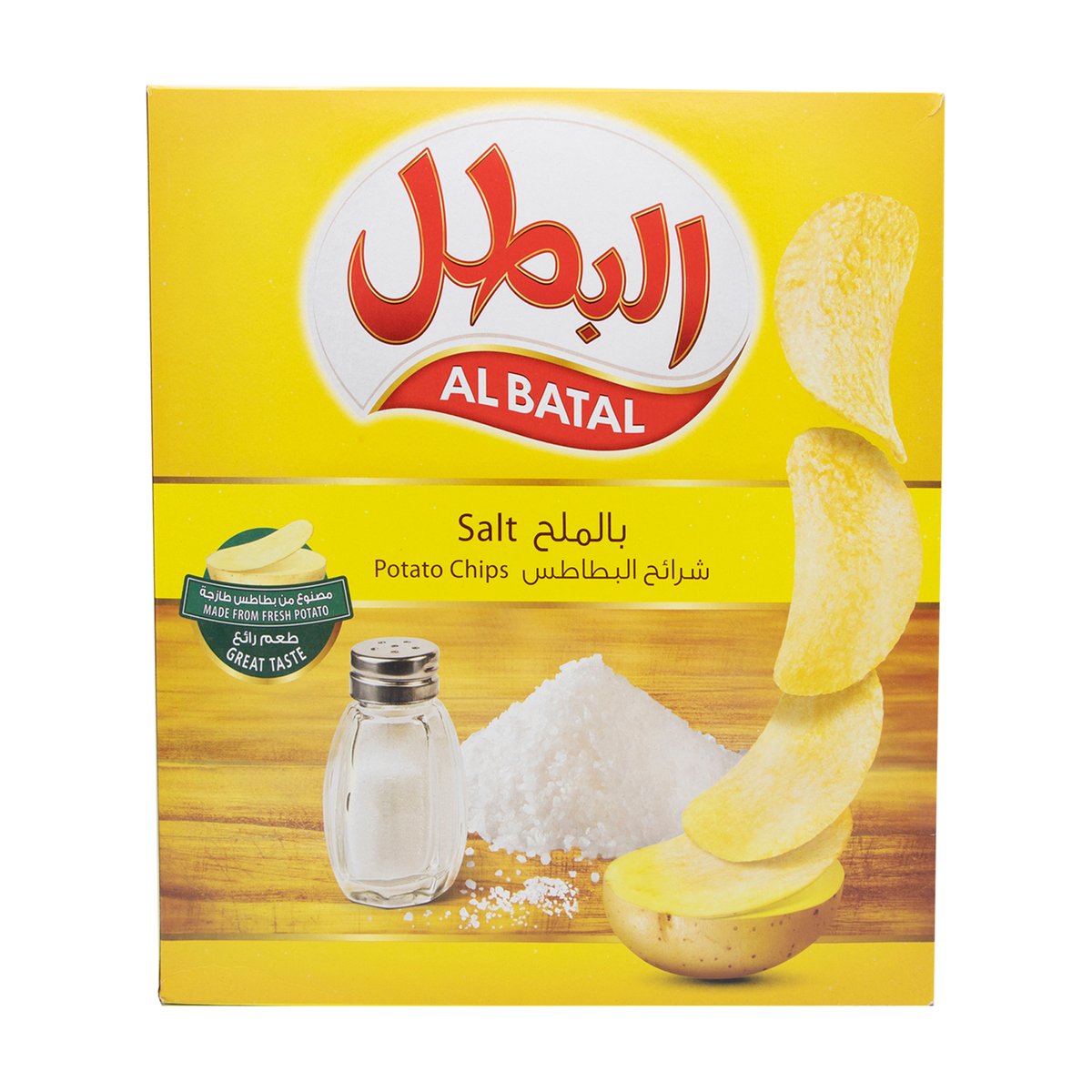 اشتري قم بشراء البطل رقائق البطاطس بالملح 12 × 23 جم Online at Best Price من الموقع - من لولو هايبر ماركت Potato Bags في السعودية