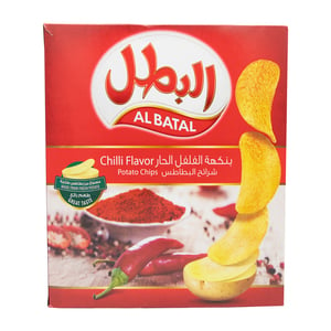 Buy Al Batal Chilli Flavor Potato Chips 12 x 23g Online at Best Price | Potato Bags | Lulu KSA in Saudi Arabia