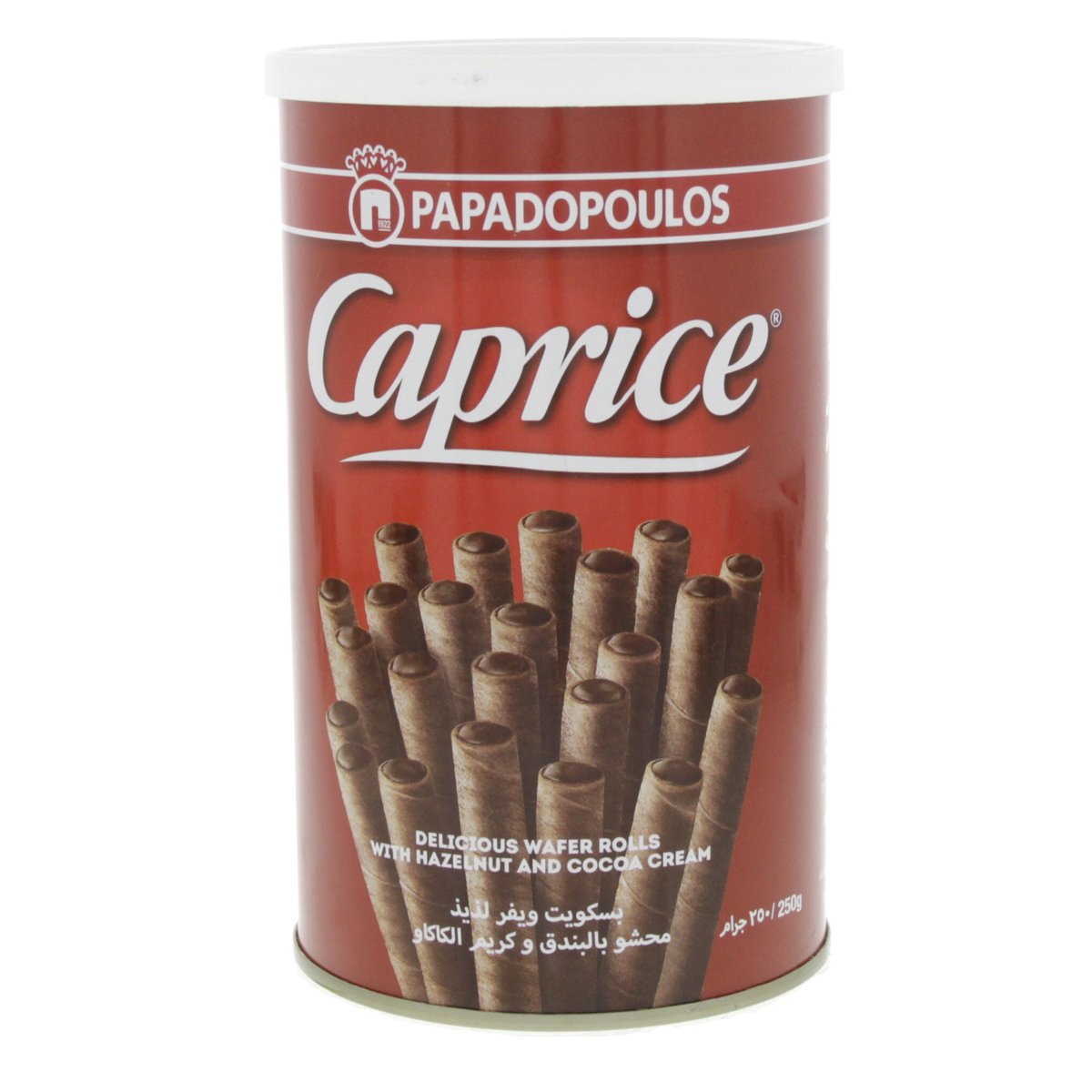 Papadopoulos Caprice Wafer Rolls Hazelnut And Cocoa Cream 250 g