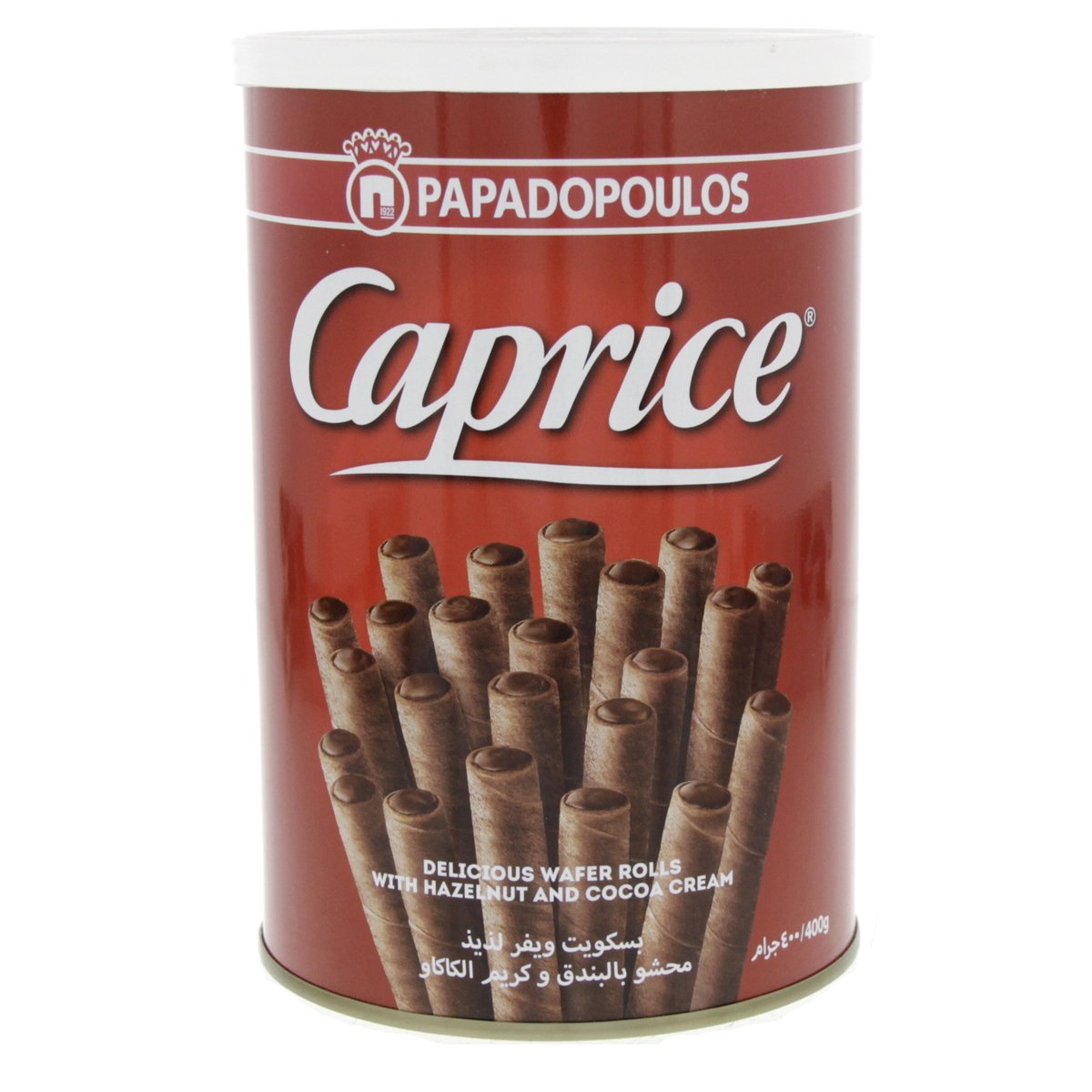 Papadopoulos Caprice Wafer Rolls Hazelnut And Cocoa Cream 400 g