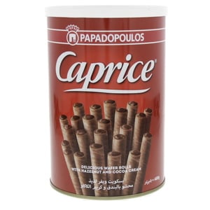 Papadopoulos Caprice Wafer Rolls Hazelnut And Cocoa Cream 400g
