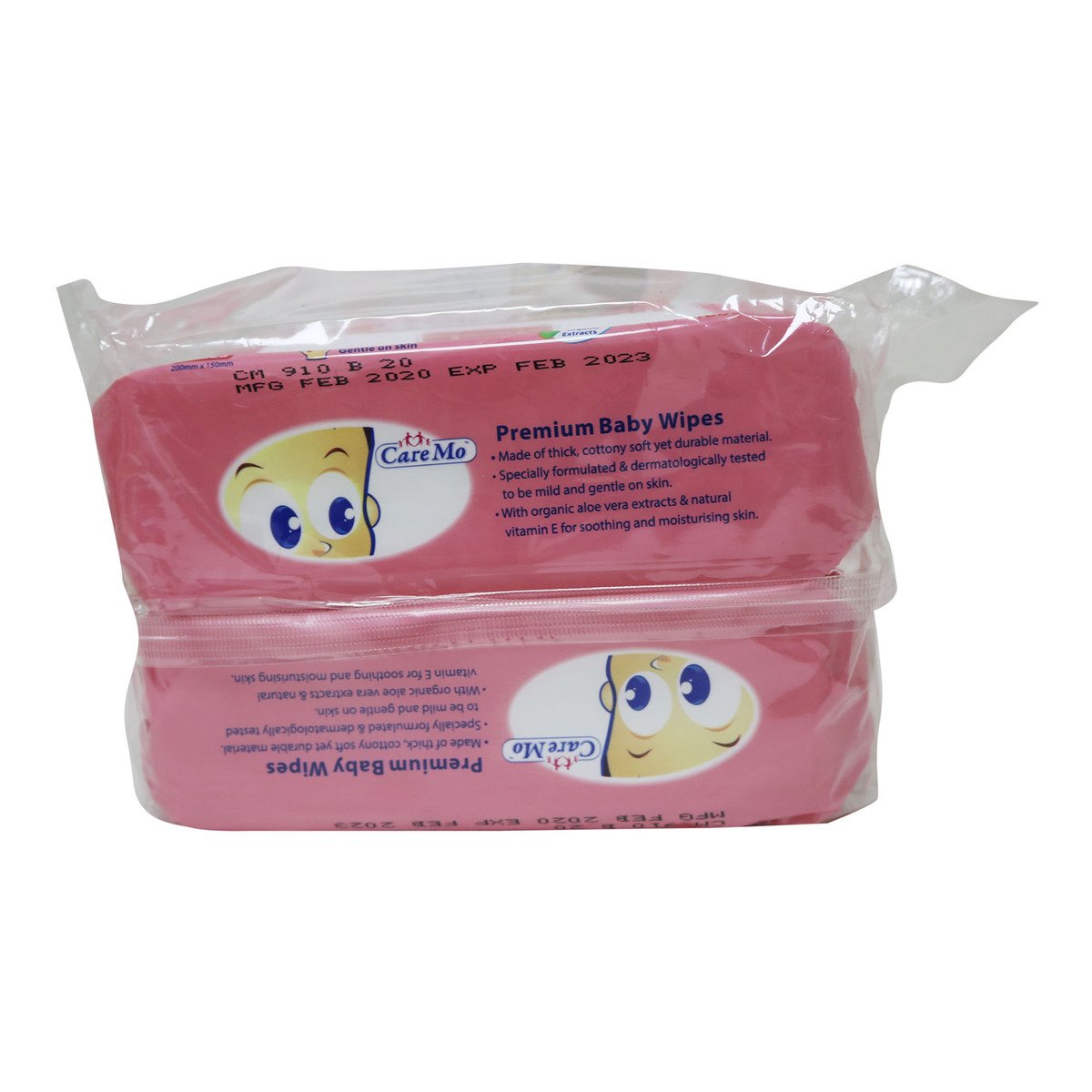 Caremo Baby Wipes Frgrance Free 2 x 80 Counts Lid