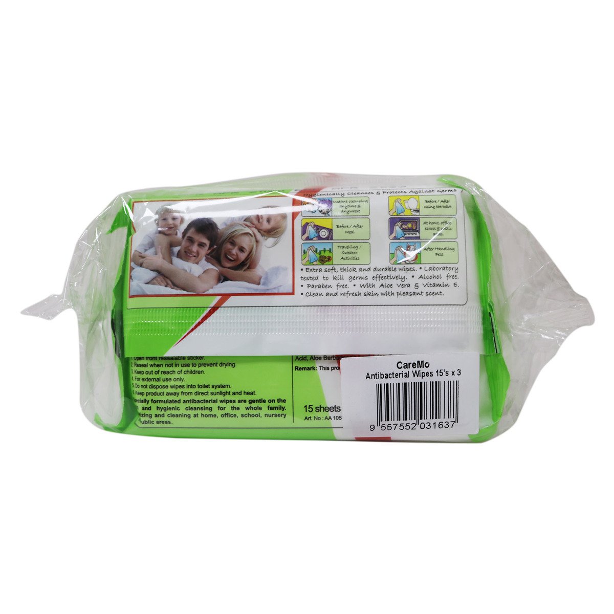 Caremo Antibacterial Baby Wipes 3 x 15sheets