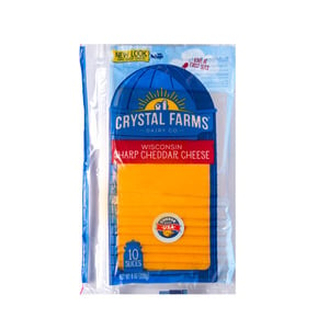 Crystal Farms Wisconsin Sharp Cheddar Cheese Slices 226g