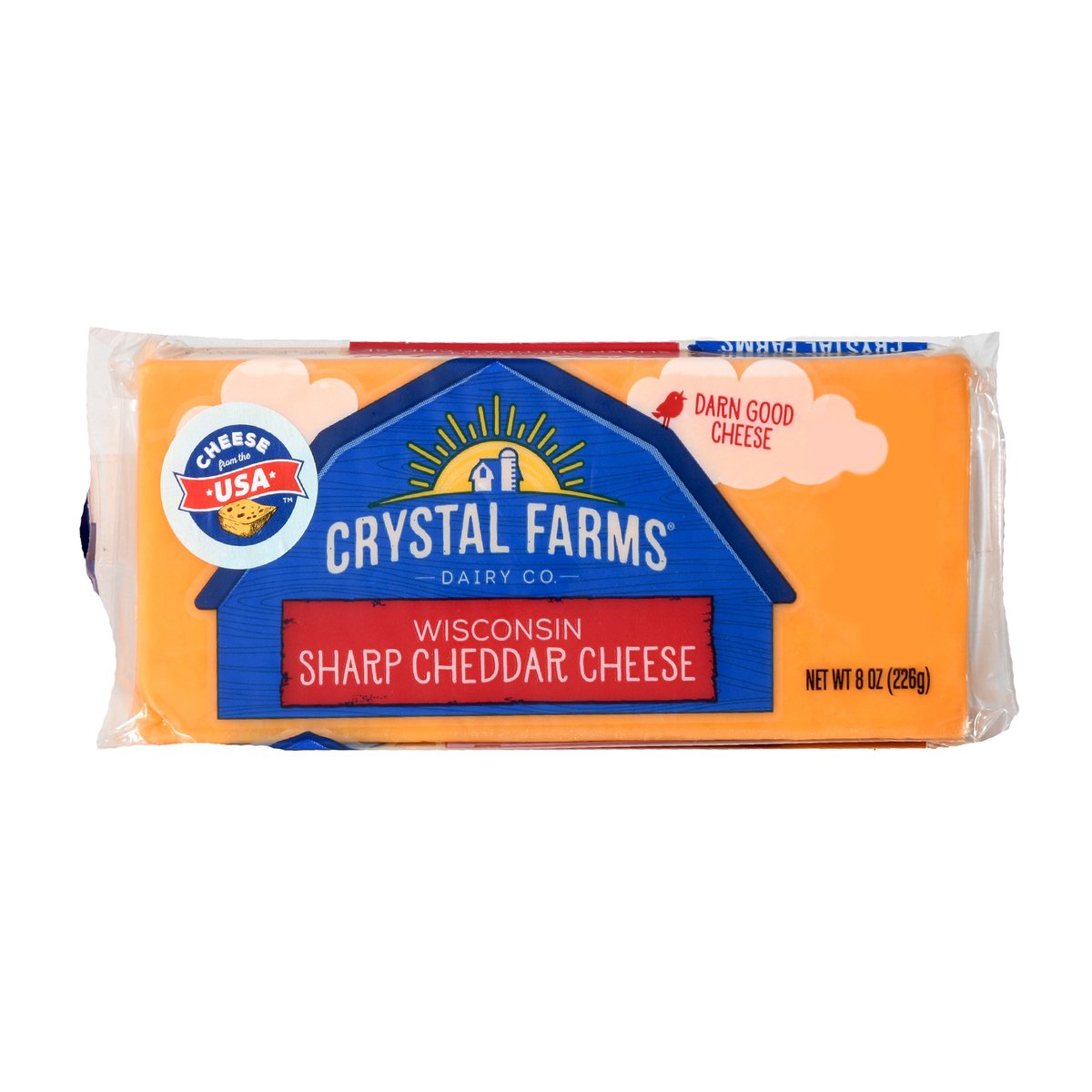 Crystal Farms Wisconsin Sharp Cheddar Cheese 226 g