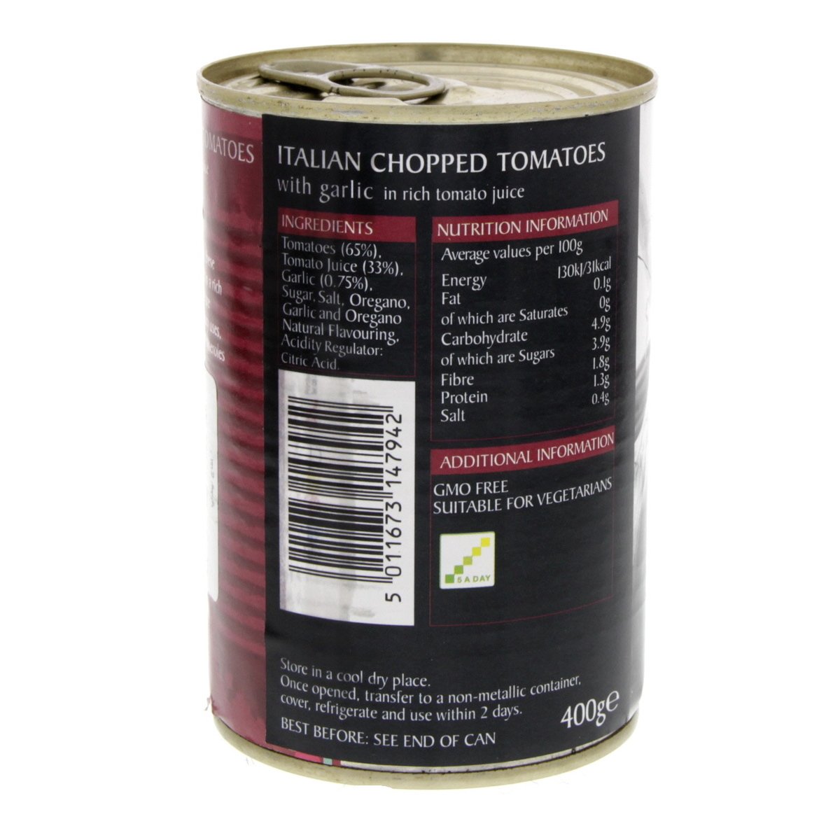 Epicure Italian Chopped Tomatoes With Garlic In Rich Tomato Juice 400g