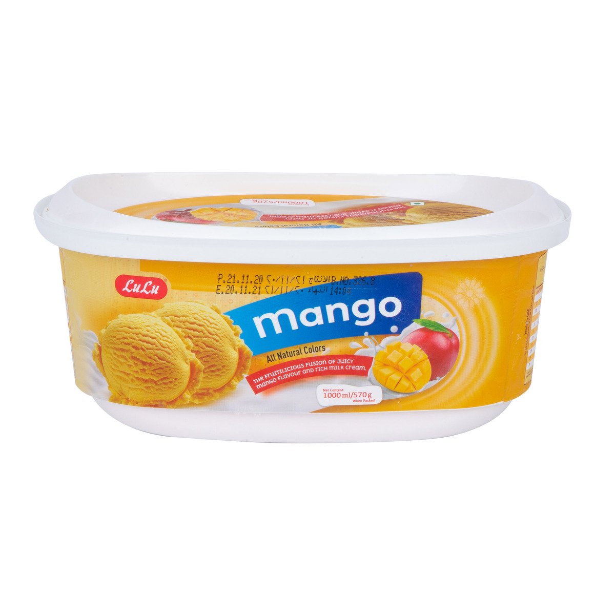 Buy LuLu Mango Ice Cream 1 Litre Online at Best Price | Ice Cream Take Home | Lulu UAE in Kuwait