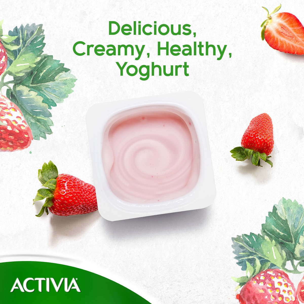 Activia Stirred Yoghurt Full Fat Strawberry 8 x 120 g