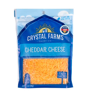 Crystal Farms Dairy Co. Finely Shredded Cheddar Cheese 226 g