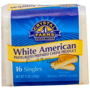 Crystal Farms American Singles White Cheese 340g