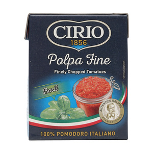 Cirio Polpa Fine Chopped Tomatoes With Basil 390g
