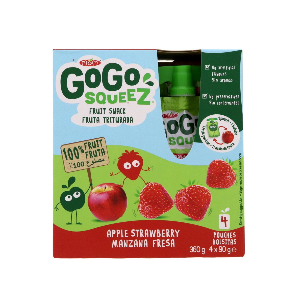 Gogo Squeeze Apple & Strawberry Fruit Juice 4 x 90 g