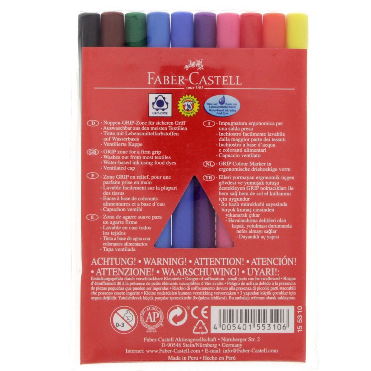 Faber-Castell Grip Color Marker 10 Pieces