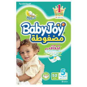 اشتري قم بشراء بيبي جوي حفاضات العبوة الضخمة مقاس 5 كبير جدا 52 قطعة Online at Best Price من الموقع - من لولو هايبر ماركت Baby Nappies في السعودية