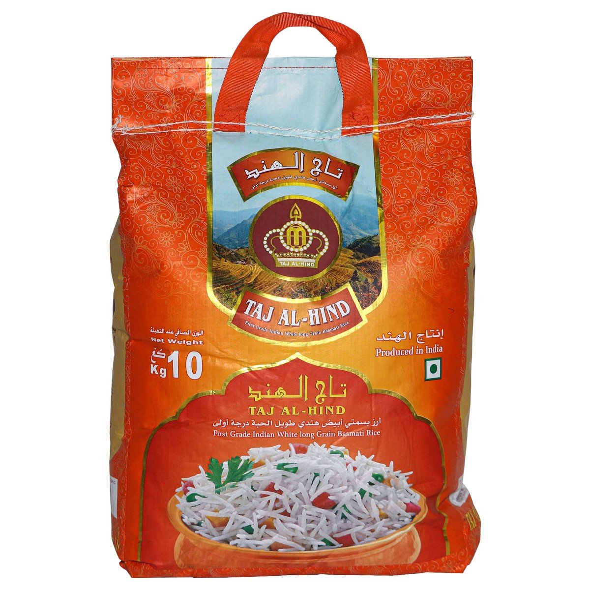 اشتري قم بشراء تاج الهند أرز بسمتي أبيض هندي طويل الحبة درجة أولى 10كجم Online at Best Price من الموقع - من لولو هايبر ماركت  بسمتي في السعودية
