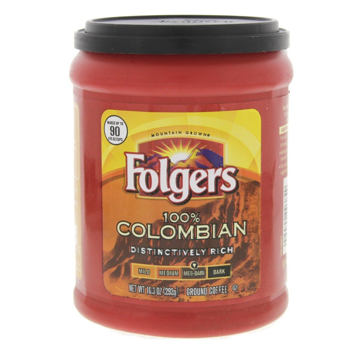 Folgers 100% Colombian Medium Dark Ground Coffee 292g
