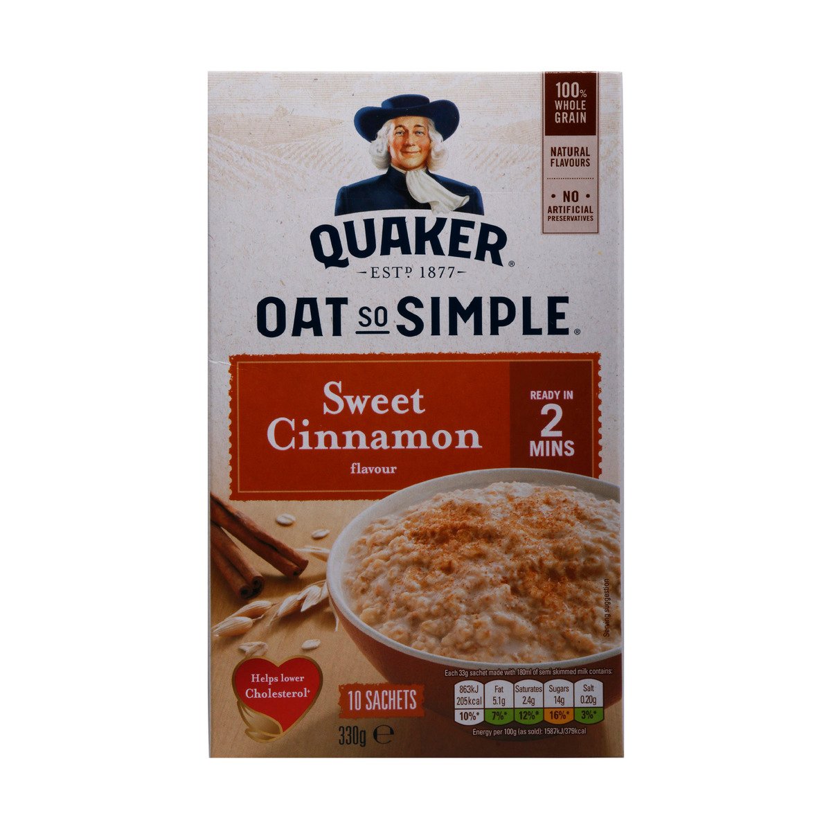 Quaker Oat So Simple Sweet Cinnamon 330g