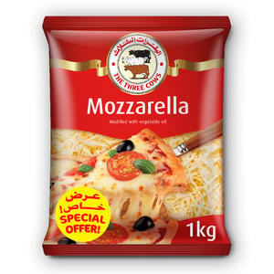 Three Cows Shredded Mozzarella Cheese 1 kg