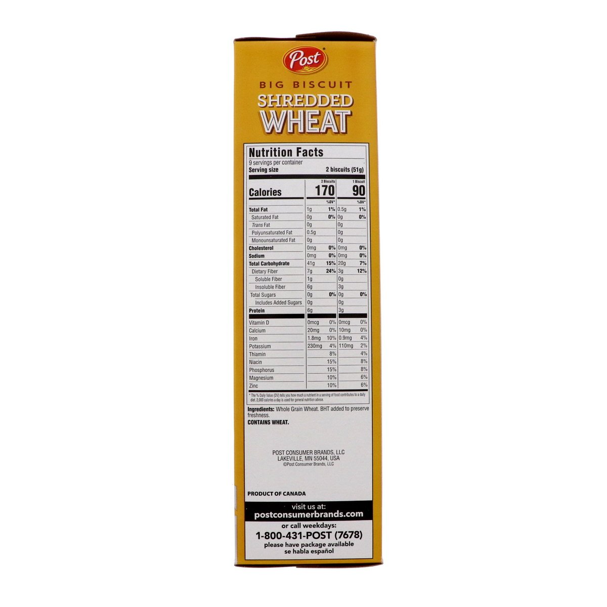 Post Shredded Wheat Cereal Big Biscuit 425 g