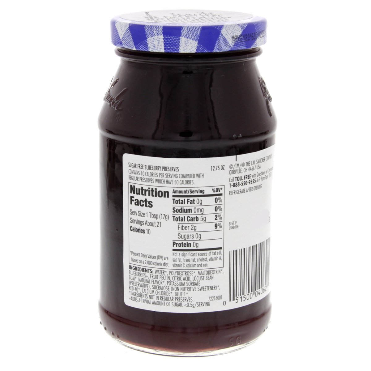Smucker's Sugar Free Blueberry Preserves 361 g