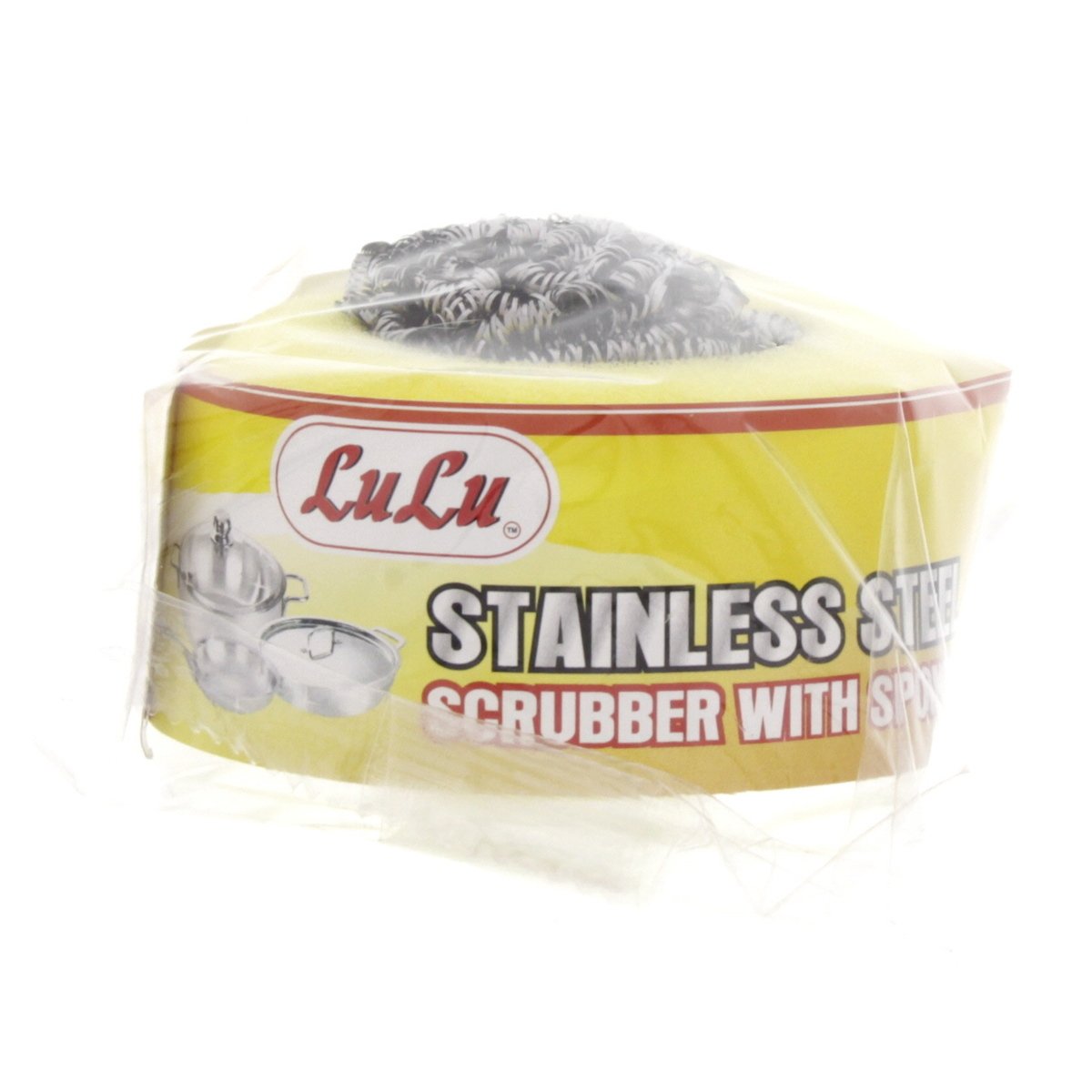 LuLu Stainless Steel Scrubber With Sponge 1pc