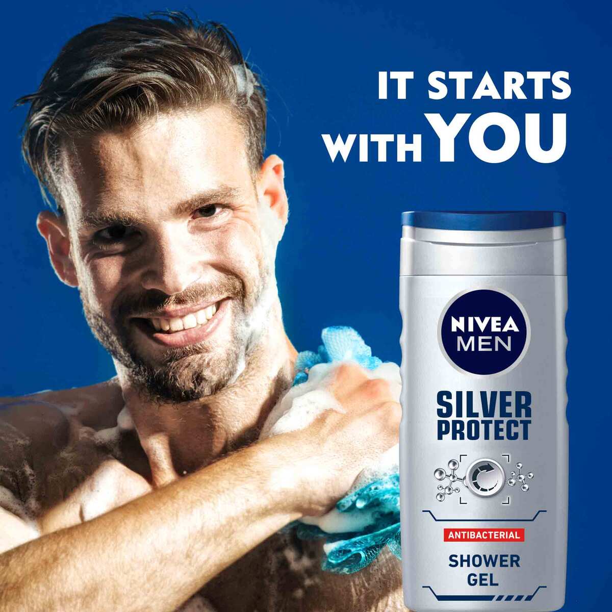 Nivea Shower Gel Silver Protect For Men 250 ml