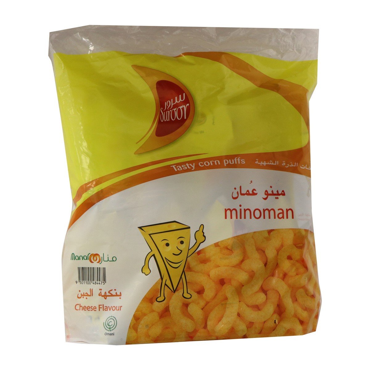سرور مينو عمان منتفخات الذرة الشهية بالجبنة 12 × 22جم