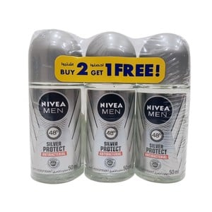Nivea Men Silver Protect Anti Perspirant Roll On 3 x 50ml
